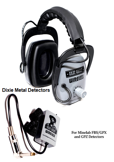 Gray Ghost Platinum Wirelss Headphones for Minelab FBS/GPX/GPZ